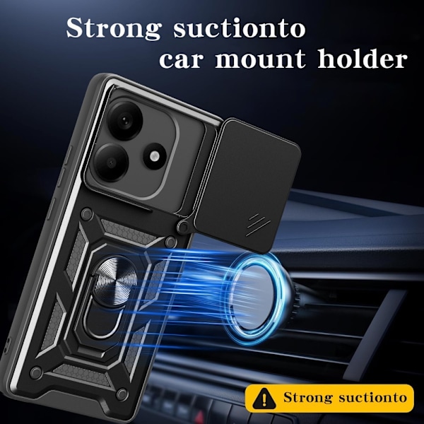 Xiaomi Redmi Note 14 5G Skal CamShield Hybrid Ring Svart