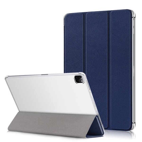 iPad Pro 12.9 (2018/2020/2021) - Tri-Fold Läder Fodral - Mörk Blå Mörkblå