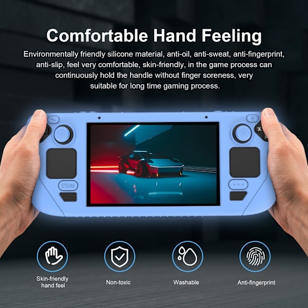Steam Deck / OLED Fodral Silikon Anti-Slip Ljus Blå