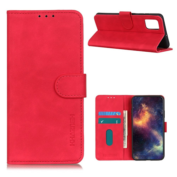 Samsung Galaxy A72 - KHAZNEH Retro Läder Fodral - Röd Red Röd