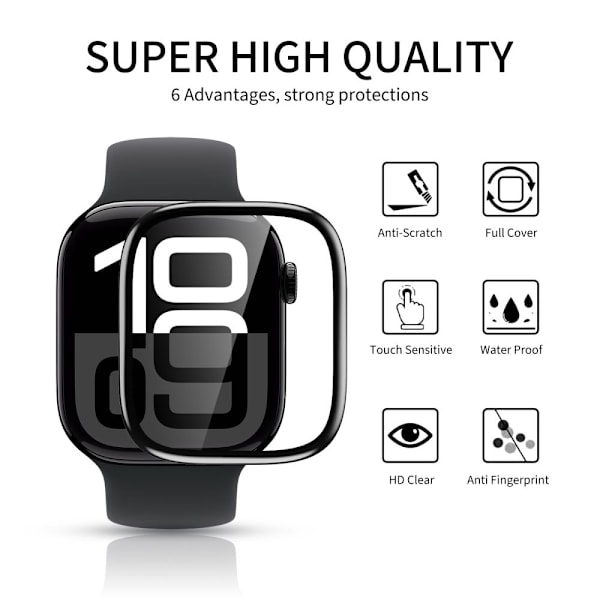 HOFI Apple Watch 45 mm 2-PACK Skärmskydd Pro+ Hybrid Glas