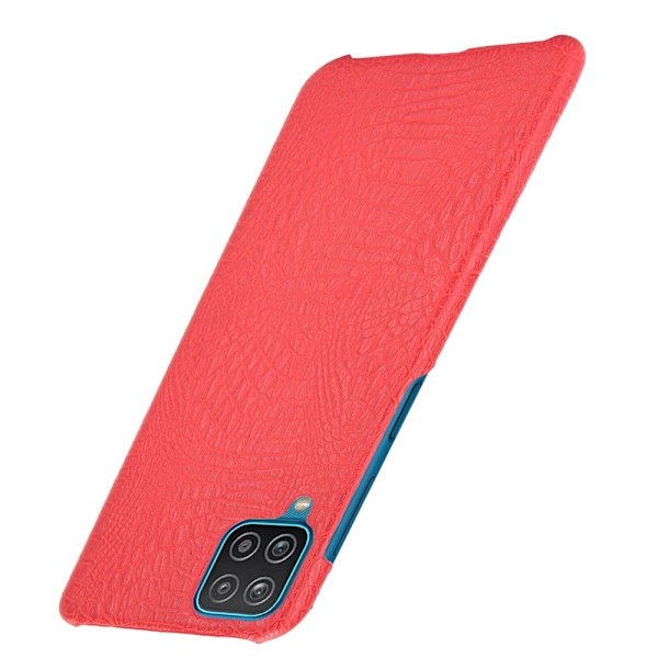 Samsung Galaxy A12 - Krokodil Textur Läder Skal - Röd Red Röd