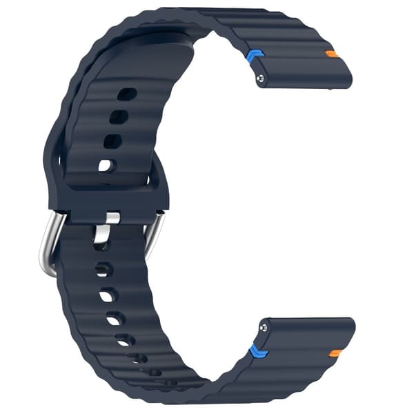 Klockarmband 22 mm Silikon Wave Design Mörk Blå