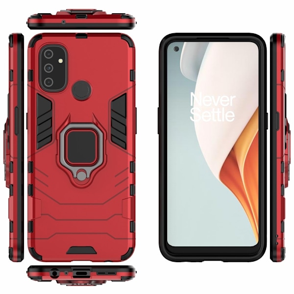 OnePlus Nord N100 - Hybrid Ring Skal - Röd Red Röd