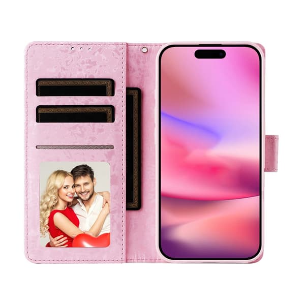 iPhone 17 Fodral RFID Läder Små Blommor