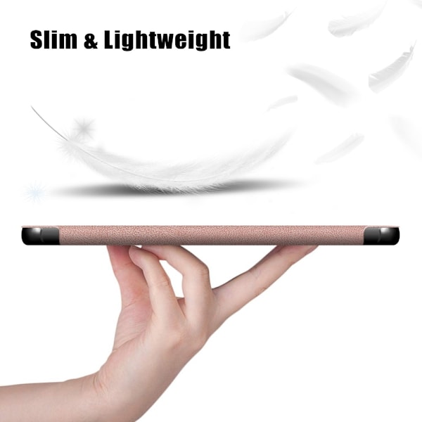 Galaxy Tab S7 FE/S7 Plus/S8 Plus Tri-Fold Läder Fodral Röd Röd
