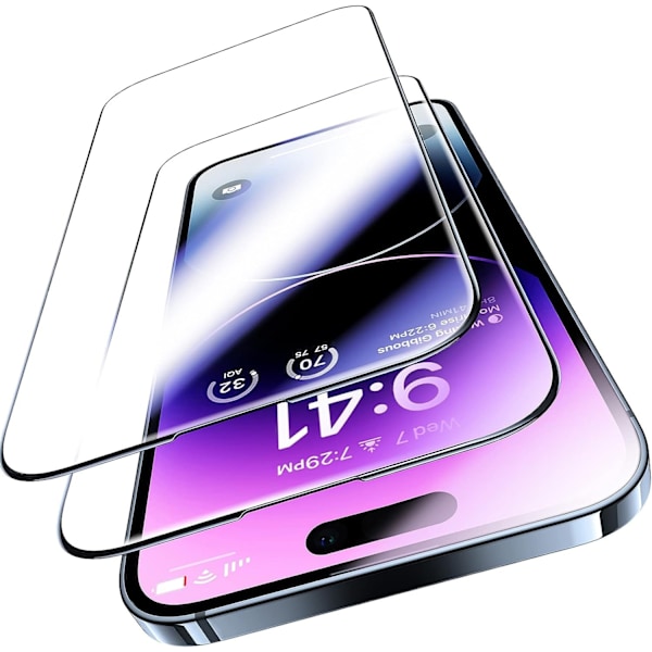 2-Pack iPhone 15 Plus Heltäckande Skärmskydd i Härdat Glas