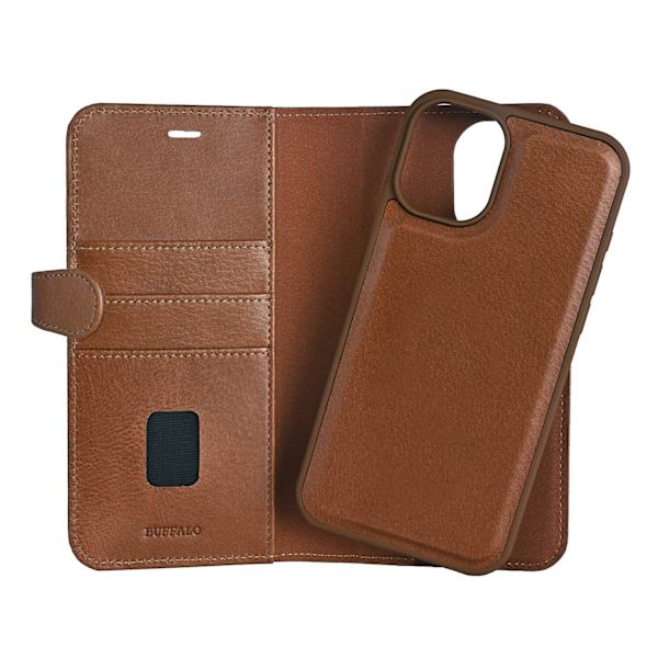 Buffalo iPhone 16 Plus Fodral MagSafe 2in1 Äkta Läder Brun