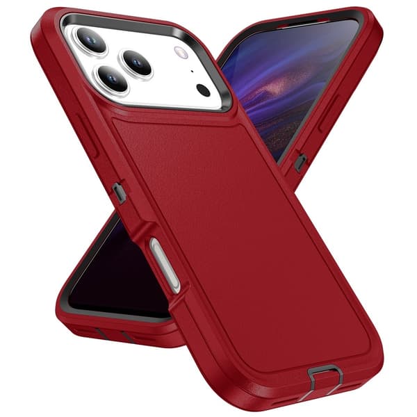 iPhone 17 Pro Max Skal Extreme Shockproof Hybrid Röd