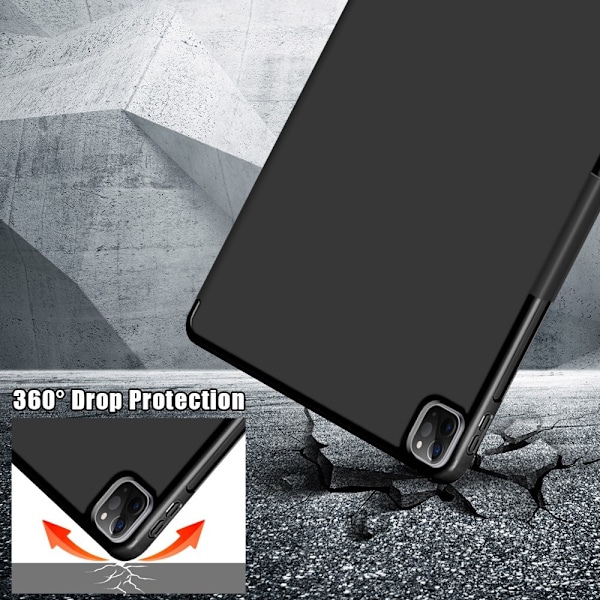 iPad Air 2025-2020 / Pro 11 Fodral Läder Origami Svart Svart