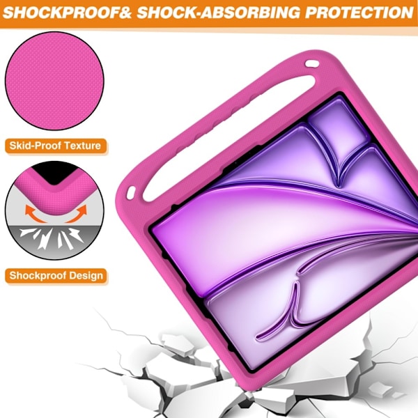 iPad Pro 13 2024/Air 13 2025/2024 Skal EVA Kickstand Rosa