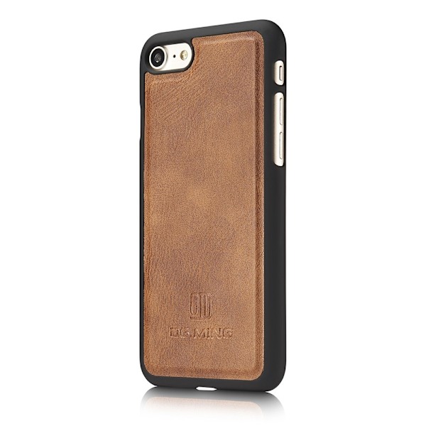 iPhone 7/8/SE (2020/2022) - DG.MING Magnetskal/Plånboksfodral - Brun Brown Brun