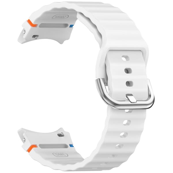Galaxy Watch 5/5 Pro/6/7/FE Armband Silikon Wave Design Vit