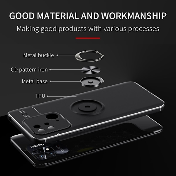 Xiaomi Redmi 10C Skal Ring Röd