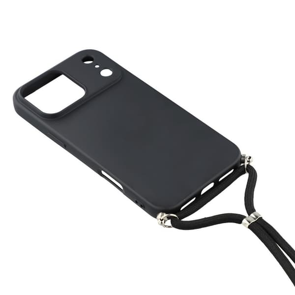 iPhone 17 Pro Skal Med Mobilsnöre TPU Svart