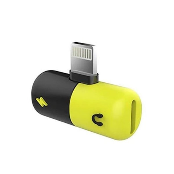 Lightning Splitter x2 Lightning Port - Svart/Gul