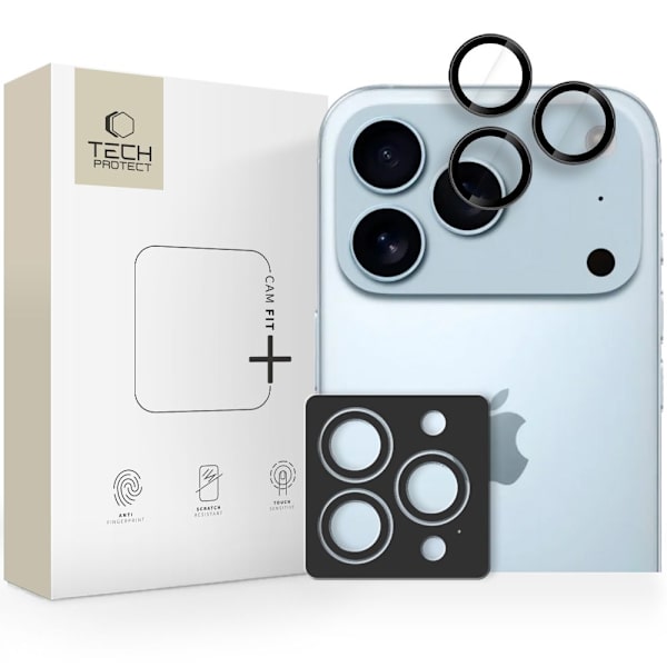 TP iPhone 17 Pro/Max/16 Pro/Max/15 Pro/Max/14 Pro/Max Linsskydd CamRing Fit+