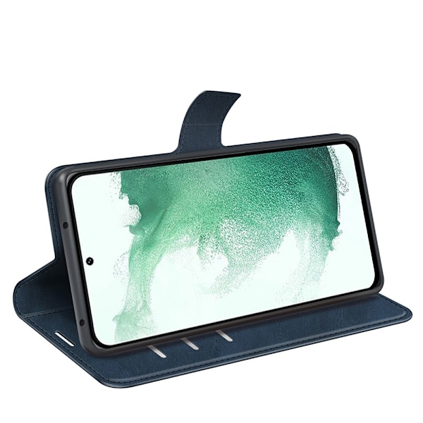 Samsung Galaxy S23 Plus Fodral Solid Läder Blå