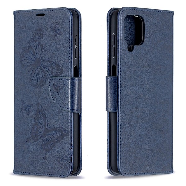 Samsung Galaxy A12 - Butterfly Plånboksfodral - Blå Blue Blå