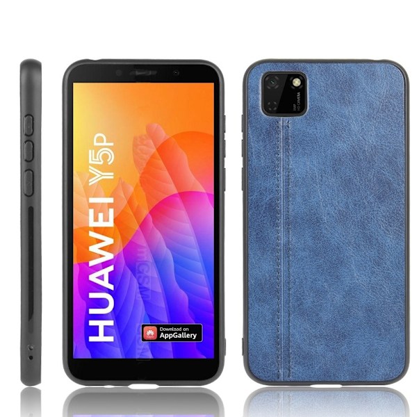 Huawei Y5p - Hybrid Läder Skal - Blå Blue Blå