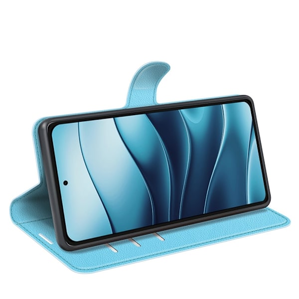 Xiaomi Redmi Note 14 4G Fodral Litchi Läder Blå
