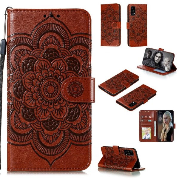 Huawei P40 - Mandala Plånboksfodral - Brun Brown Brun