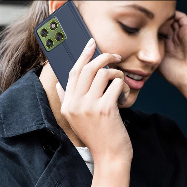 Motorola Edge 70 Fodral Flip Läder Blå