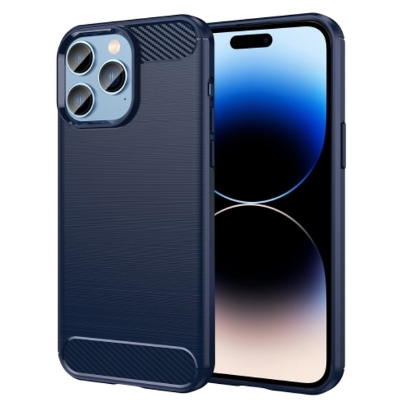 iPhone 14 Pro Max Skal Borstad Stål Textur Blå
