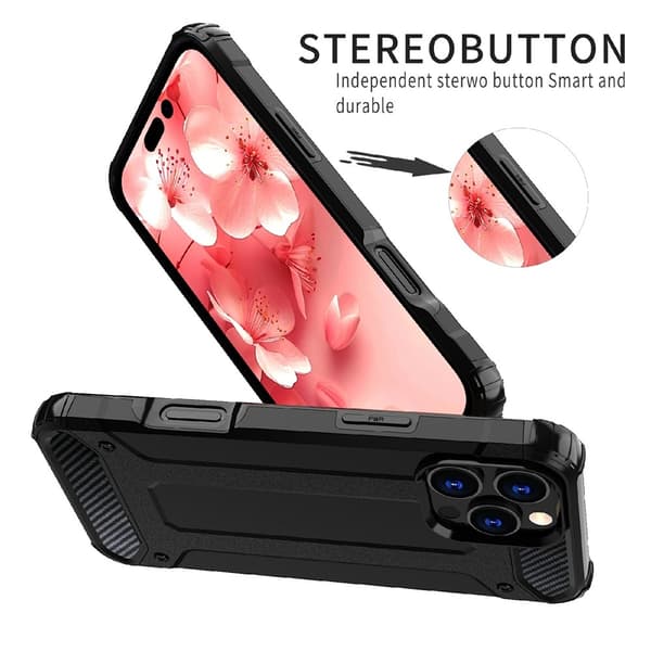 iPhone 16 Pro Skal Shockproof Armor Hybrid Svart