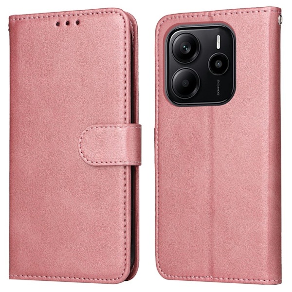 Xiaomi Redmi Note 14 4G Fodral Läder Folio Roséguld