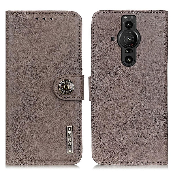 KHAZNEH Sony Xperia Pro-I Fodral Läder Grå