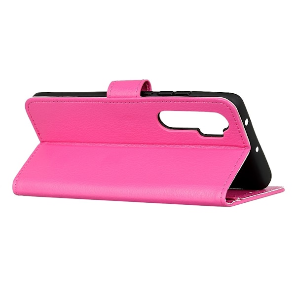 Xiaomi Mi Note 10 Lite - Litchi Plånboksfodral - Rosa Pink Rosa