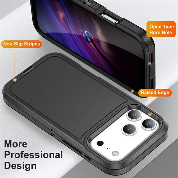 iPhone 17 Pro Skal Extreme Shockproof Hybrid Svart