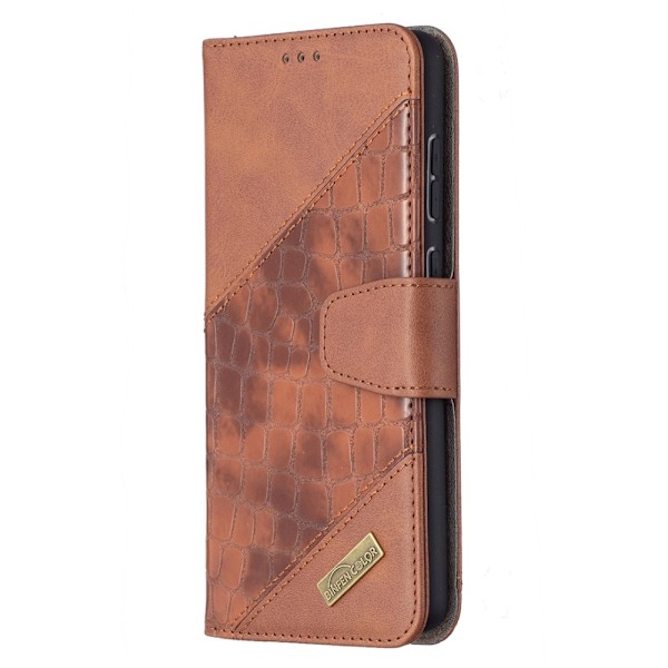 Samsung Galaxy A72 - Krokodil Läder Fodral - Brun Brown Brun