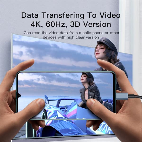 YESIDO 2m 4K 60Hz USB-C - HDMI Svart