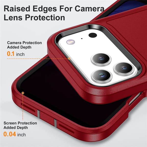 iPhone 17 Pro Skal Extreme Shockproof Hybrid Röd