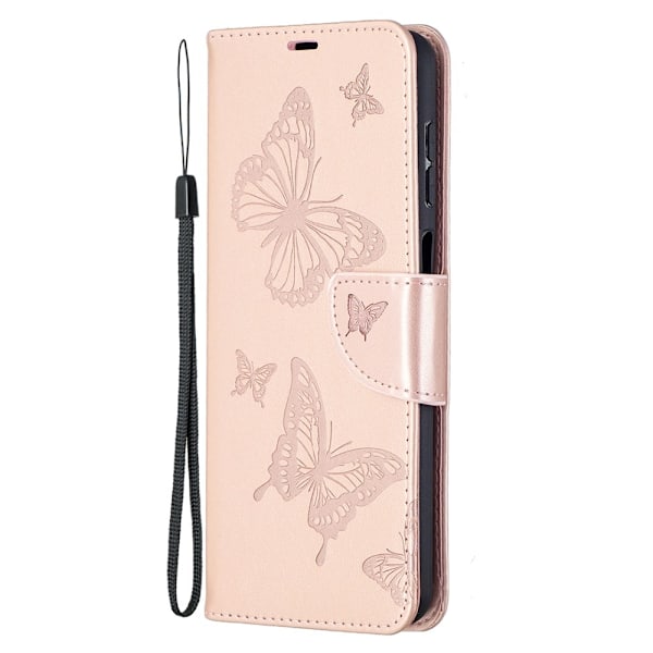 Samsung Galaxy A12 - Butterfly Plånboksfodral - Roséguld Roséguld Roséguld