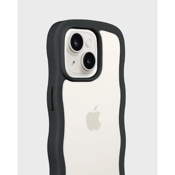 holdit iPhone 15 / 14 / 13 Skal Wavy Svart/Transpa