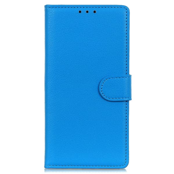 Galaxy S25 Plus / S24 Plus Fodral Litchi Läder Blå