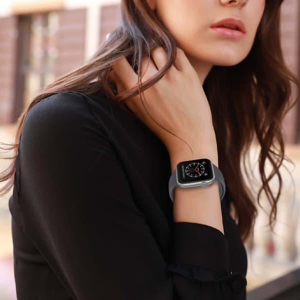 Apple Watch 38/40/41/42 mm Silikon Armband (M/L) Mörk Grå