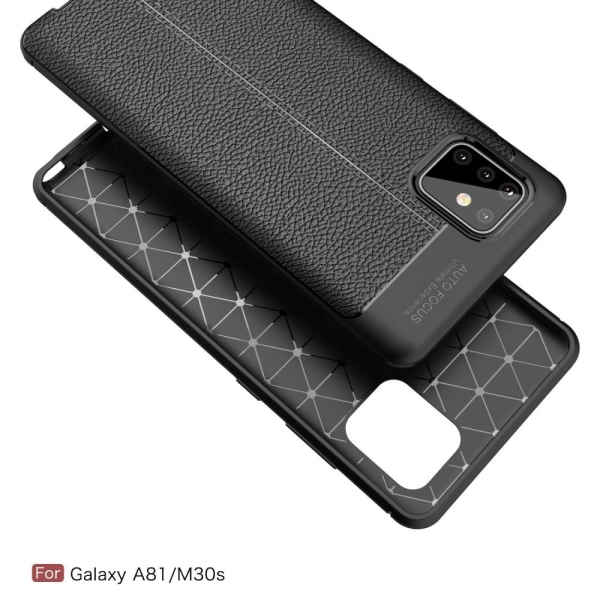 Samsung Galaxy Note 10 Lite - Litchi Skal - Svart Black Svart