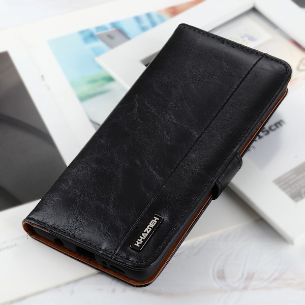 Samsung Galaxy A72 - KHAZNEH Läder Fodral - Svart Black Svart