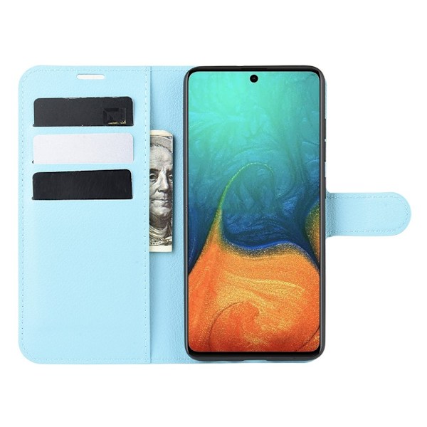 Samsung Galaxy A71 - Litchi Plånboksfodral - Ljus Blå LightBlue Ljus Blå