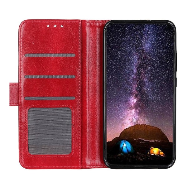 Huawei P40 Lite E - Crazy Horse Plånboksfodral - Röd Red Röd