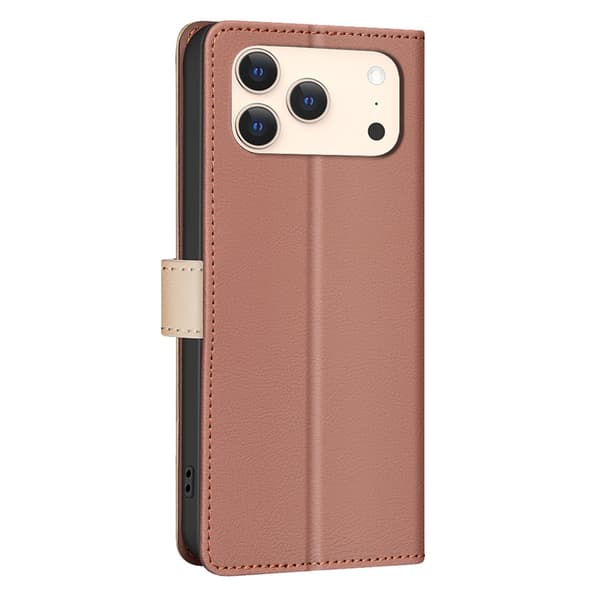 BINFEN iPhone 17 Pro Max Fodral RFID Splicing Color Brun