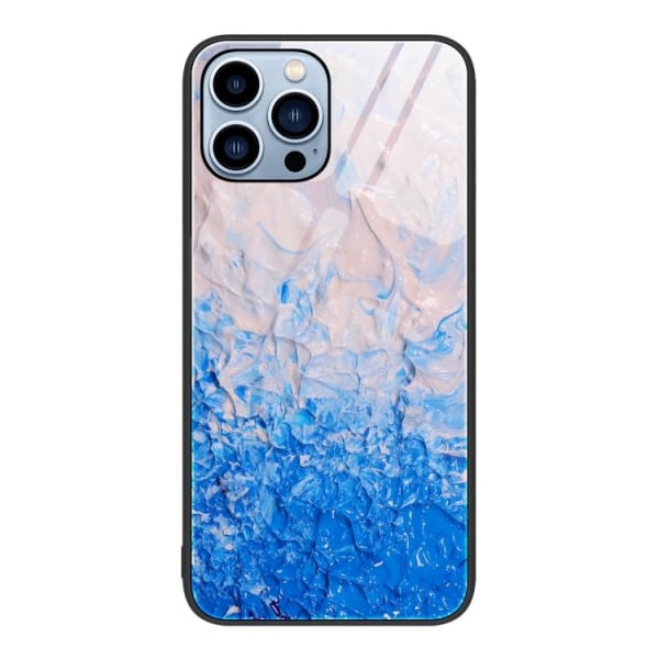 iPhone 15 Pro Skal Marmor Härdat Glas Ocean Waves