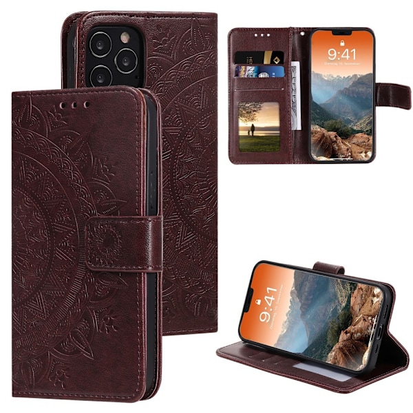 iPhone 12 / 12 Pro - Mandala Fodral - Brun Brown Brun
