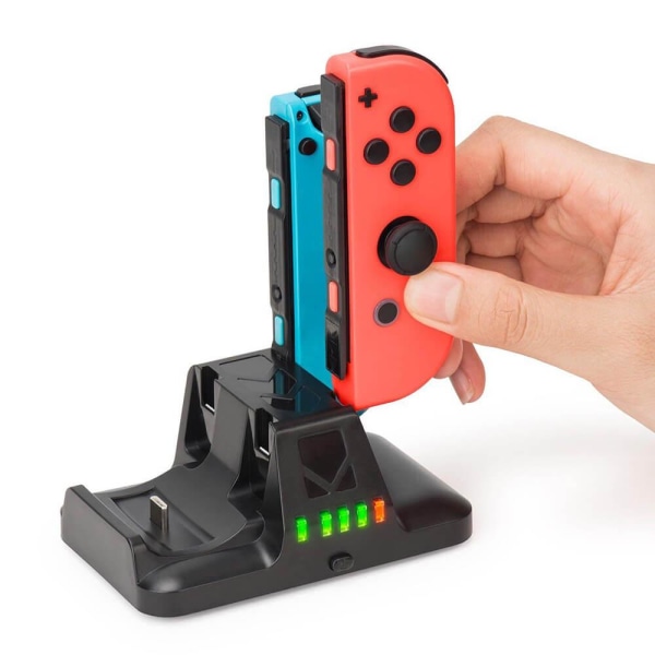 NITHO 2in1 Laddare för Nintendo Switch Joy-Con Dual Svart