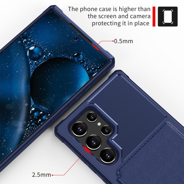 Samsung Galaxy S22 Ultra Skal Med Magnetisk Plånbok Blå
