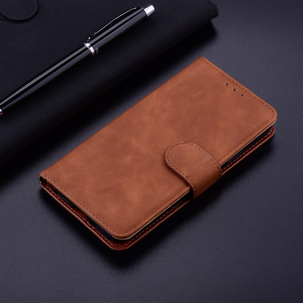 Sony Xperia 10 V Fodral Solid Läder Brun